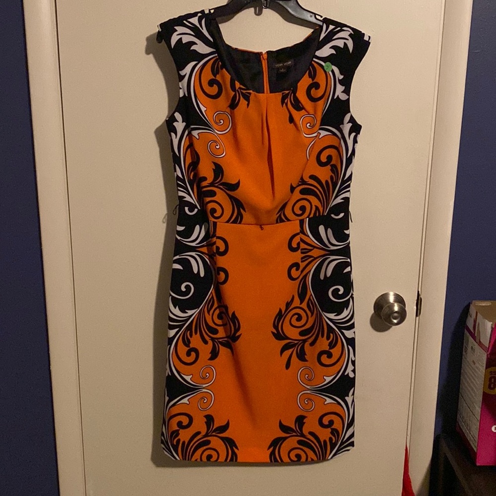 Orange/black dress sz8